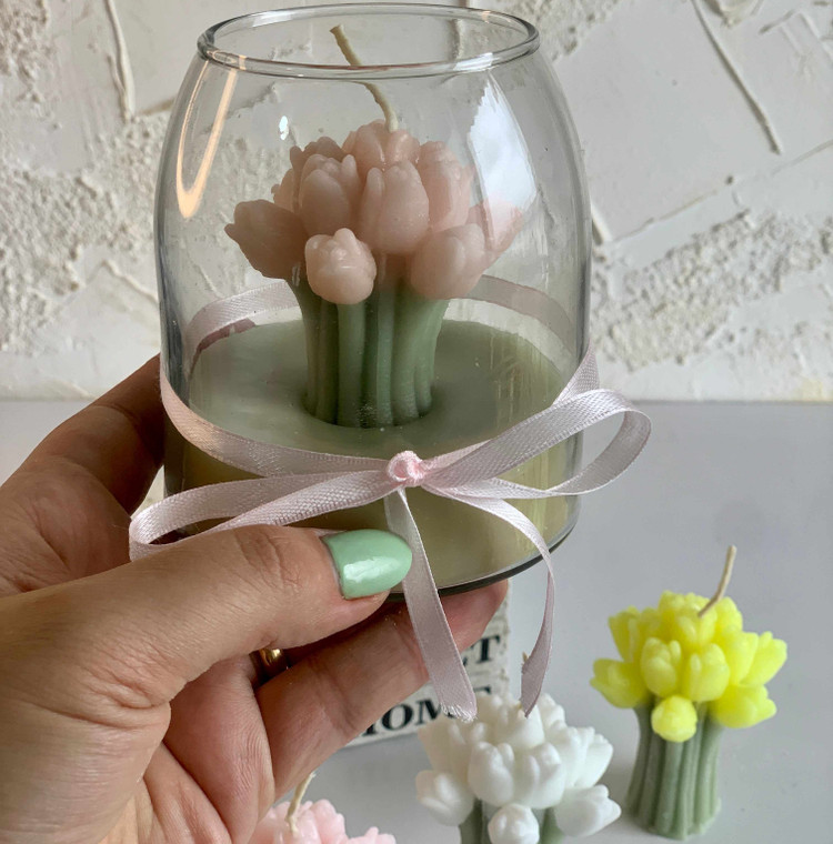 شمع شات شیشه ای لاله