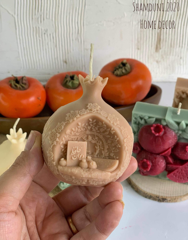 شمع انار گلدار با دیوان حافظ