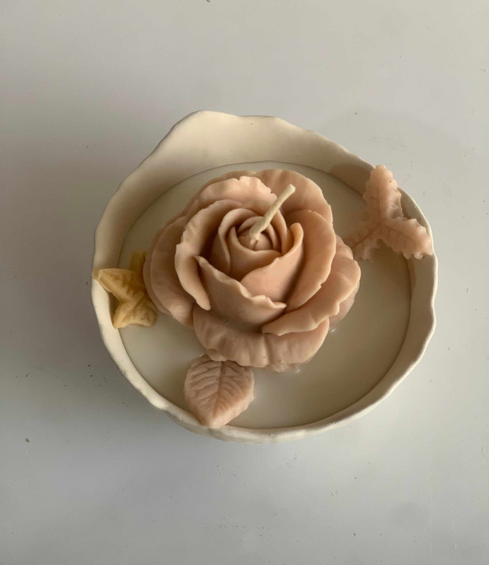 شمع و شات گل رز بزرگ