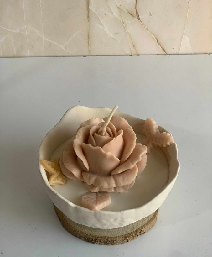 شمع و شات گل رز بزرگ