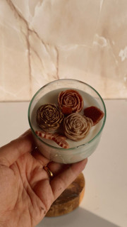 شمع شیشه ای 3 گل